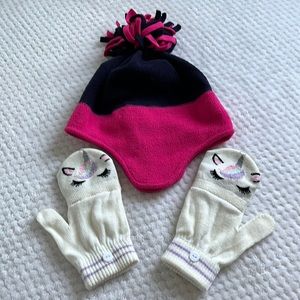 Children’s Place Fleece Hat (L/XL) and a Pair of Gloves/Mittens